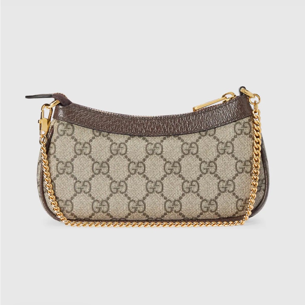 Gucci Ophidia Mini GG Supreme Shoulder Bag in Beige and Brown with Gold Hardware - Picture 7 of 12